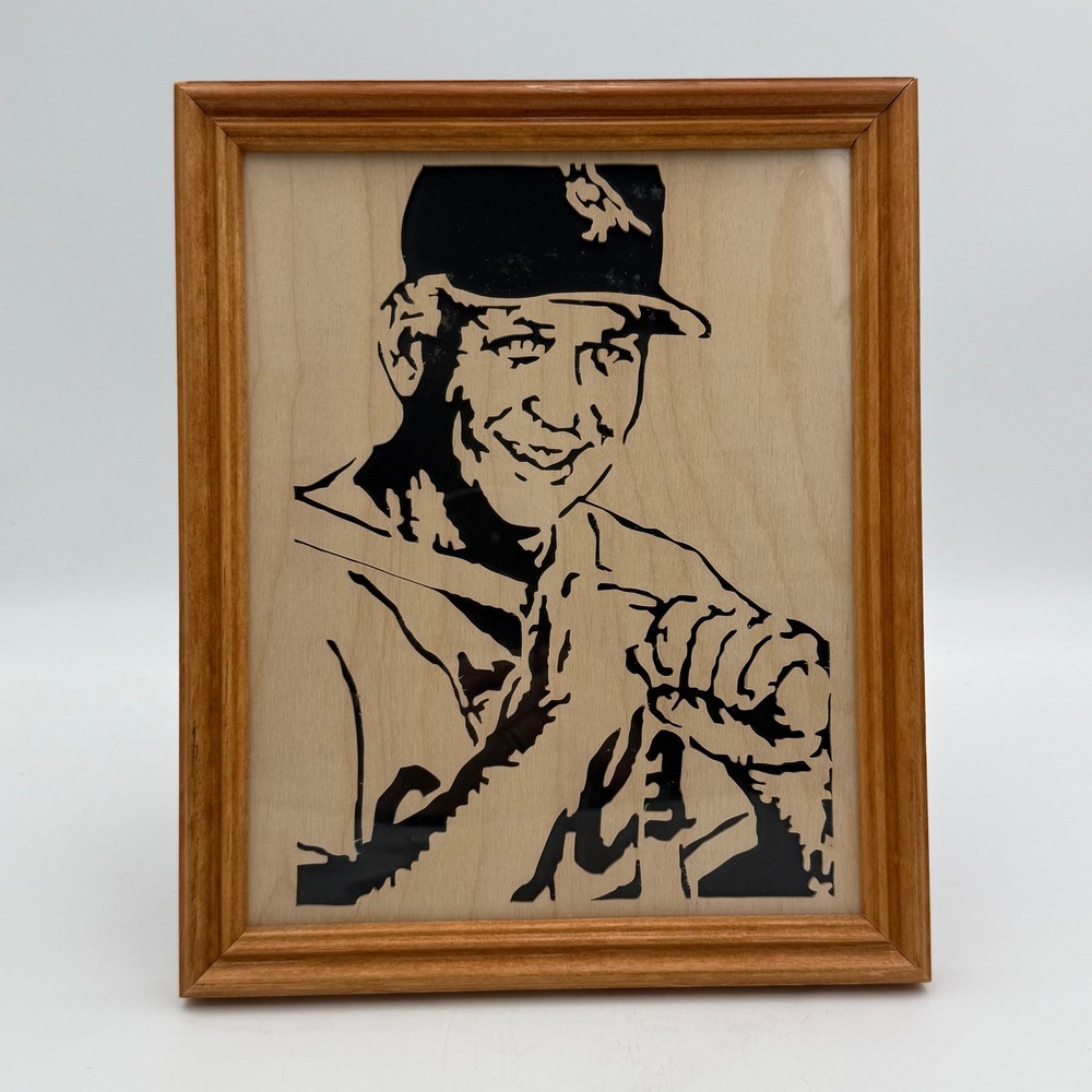 Cal Ripken JR Baltimore Orioles Wooden Scroll Saw Art Portrait Framed 9x11.5